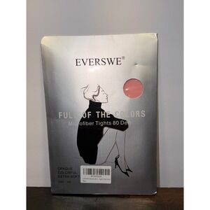 Everswe Microfiber Tights 80 Den Opaque Colorful Extra Soft Pink Size S M